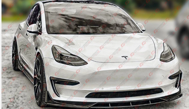 Tesla Model 3 Performance Style 4pc Gloss Black Lip