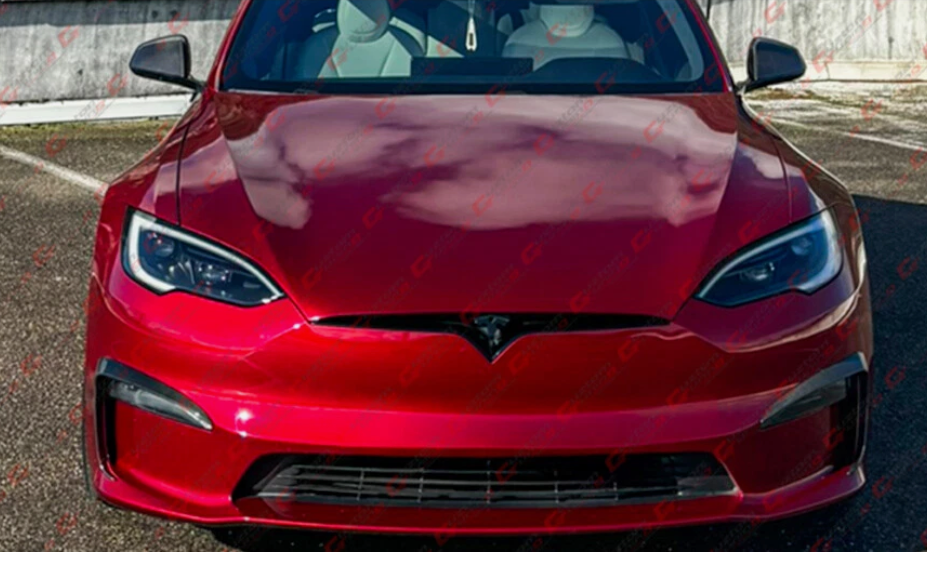 Tesla Model S Carbon Fiber Front Bumper Fog Light Garnish Trim