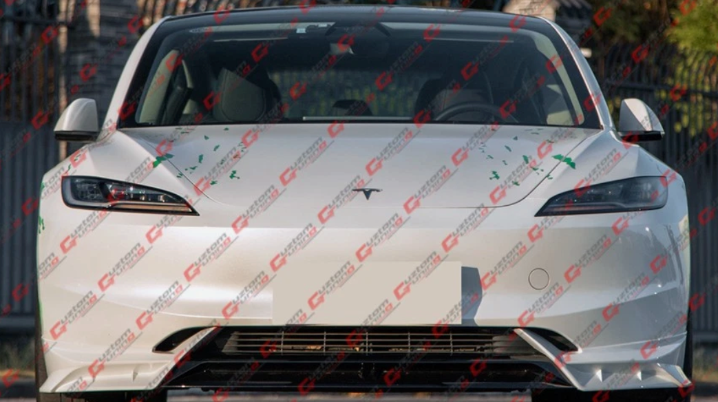 Tesla Model 3 Highland MC Design Pearl White Black Front Lip