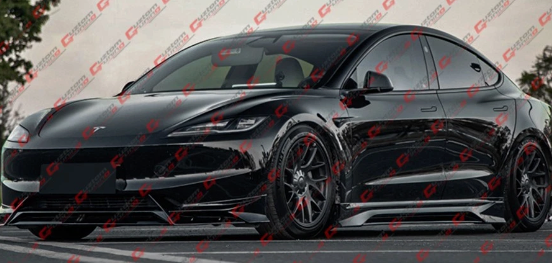 Tesla Model 3 Highland MC Design Gloss Black Side Skirts