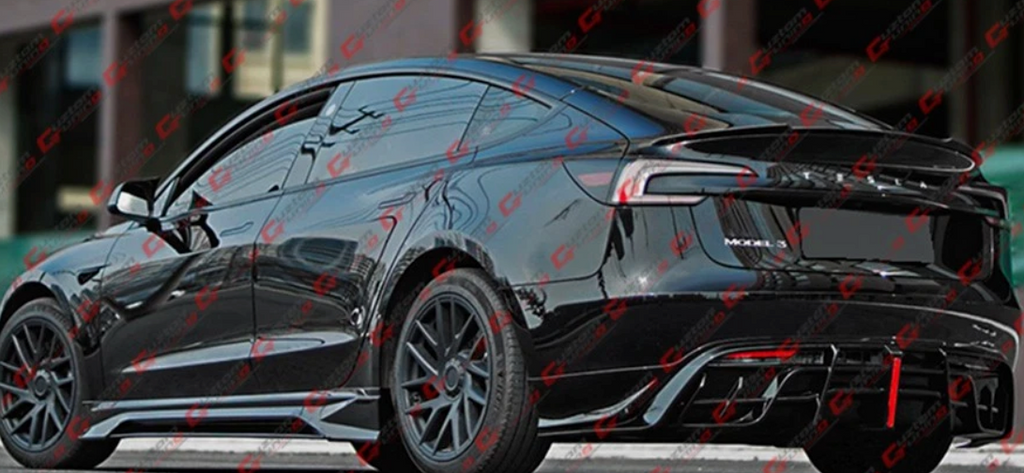 Tesla Model 3 Highland MC Design Gloss Black Side Skirts