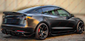 TESLA MODEL 3 BLACK PERFORMANCE REAR BUMPER DIFFUSER W/ EXTENSIONS
