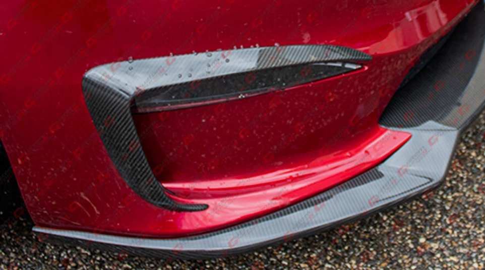 Tesla Model S Carbon Fiber Front Bumper Fog Light Garnish Trim