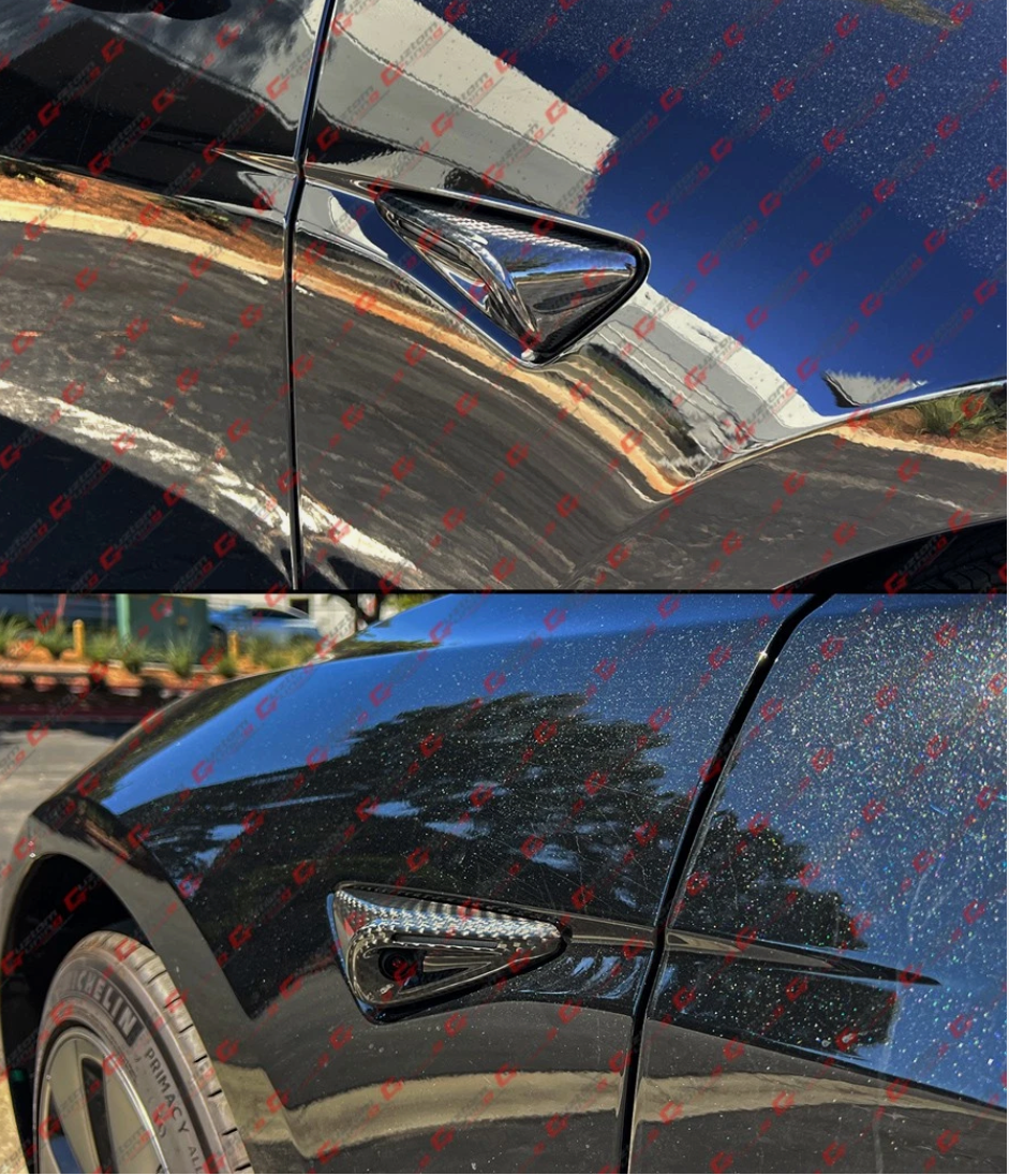 Tesla Model S  Full Carbon Fiber Side Camera Cover Cap