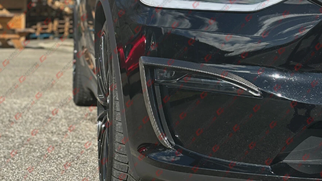Tesla Model X Full Carbon Fiber Front Bumper Fog Light Garnish Trim