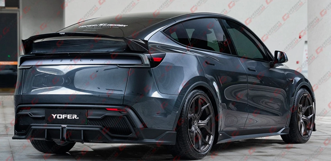 Tesla Model Y Juniper Yofer Gloss Black Rear Bumper Diffuser