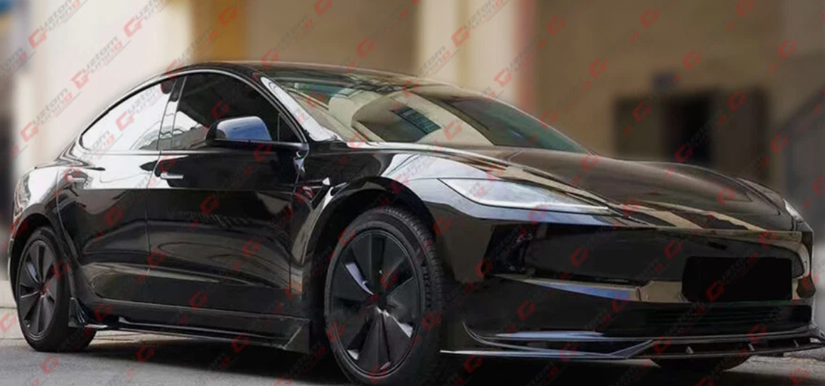 Tesla Model 3 Highland Gloss black Side skirts