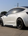 Tesla Model 3 Highland MC Design Pearl White Blk Side Skirt Extension