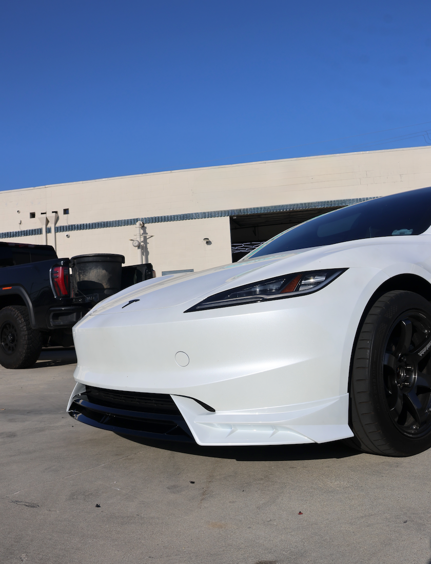 Tesla Model 3 Highland MC Design Pearl White Black Front Lip